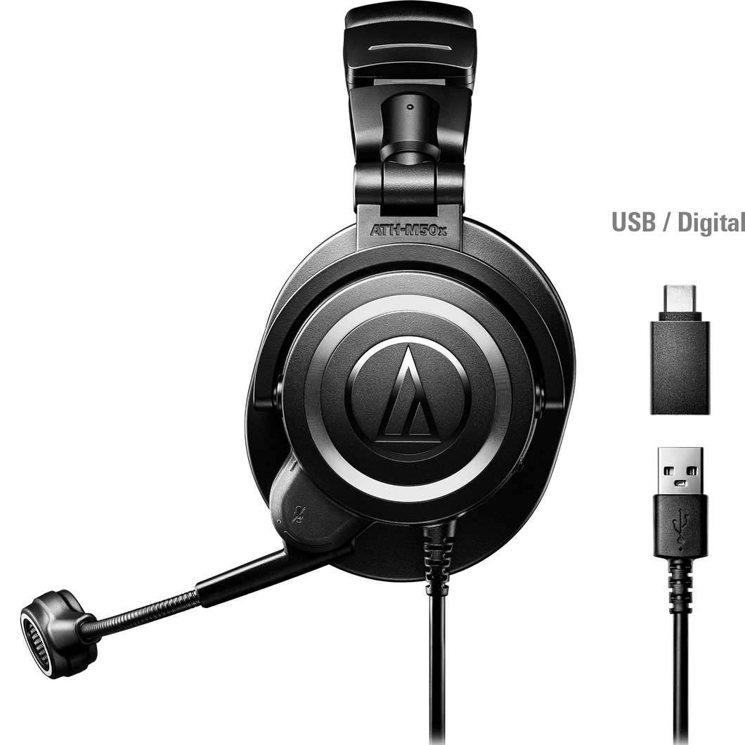 Audio-Technica ATH-M50XSTS-USB Pro Streaming Headset, Digital, USB-Easy Music Center
