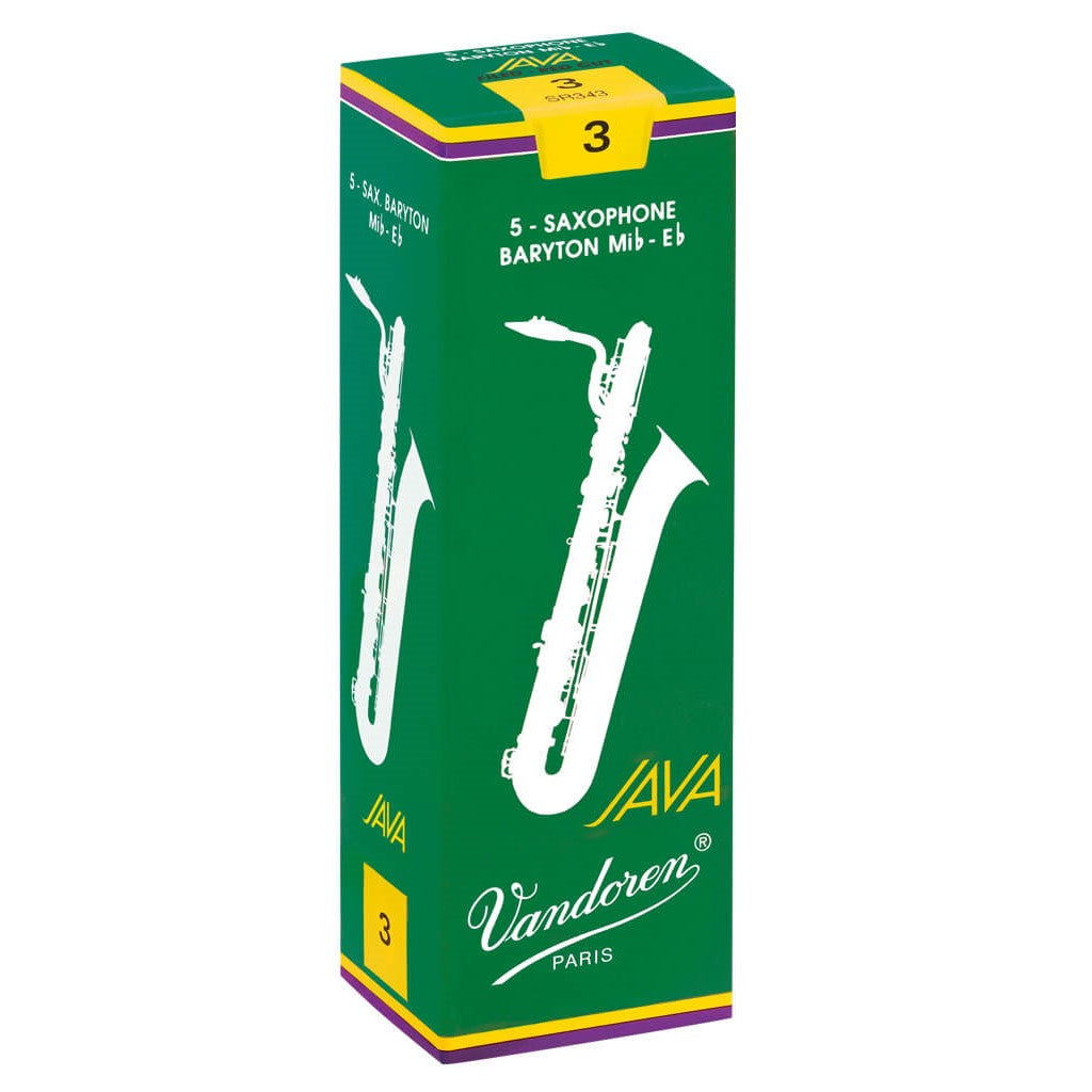Vandoren SR343 Java Baritone Sax Reeds - Strength 3 (Box of 5)-Easy Music Center