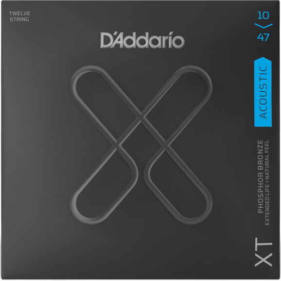 D'addario XTAPB1047-12 XT Coated 12st, Phosphor Bronze, Light 10-47-Easy Music Center
