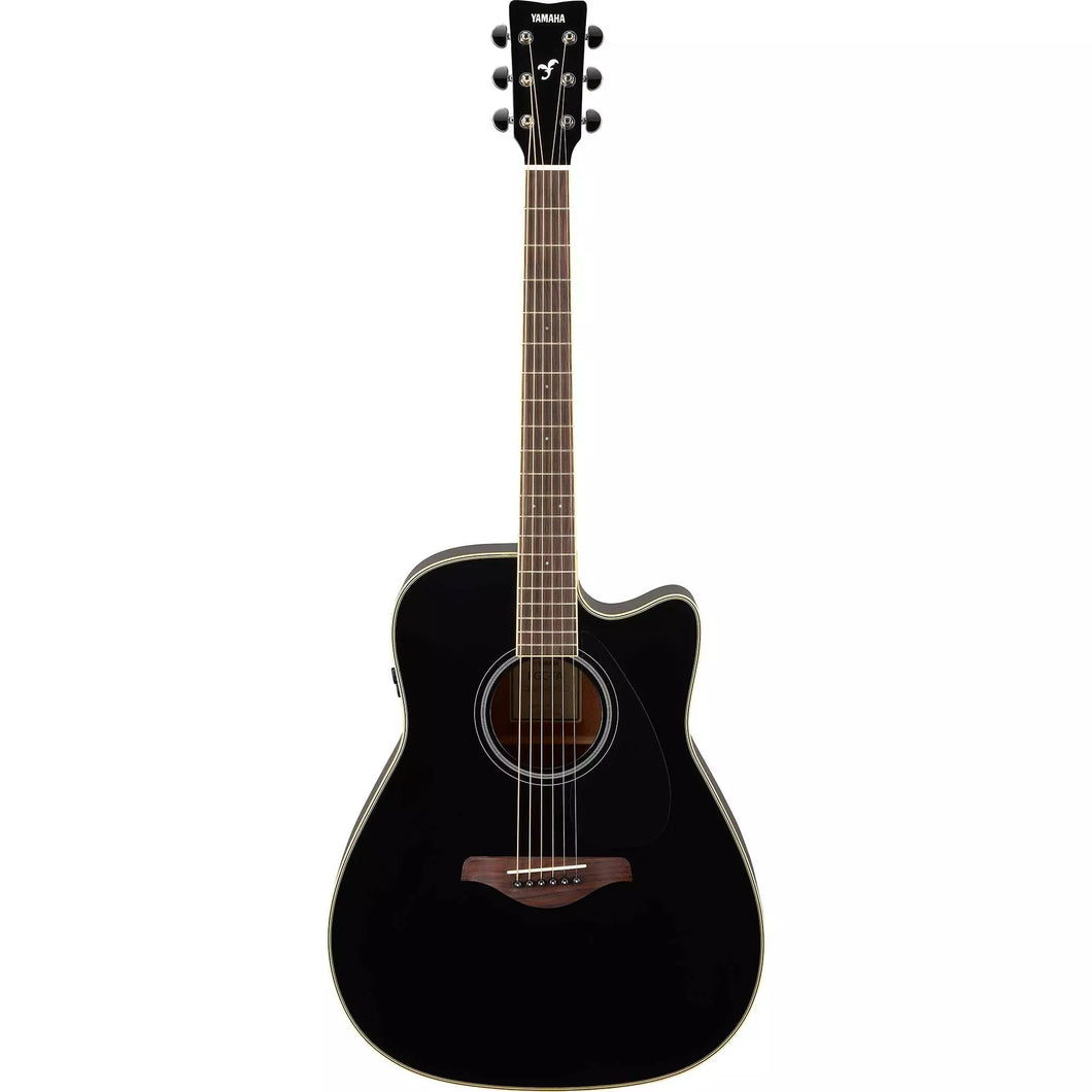 Yamaha FGC-TA-BL Folk Guitar, Trans-Acoustic w/Cutaway and Electronics, Black-Easy Music Center