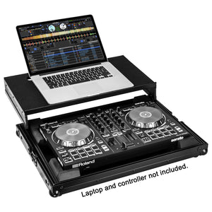 Odyssey FRGSDJ202BL Black Label Low-Profile DJ Controller Case w/ Glide - Fits DJ-202; 23.75" W x 17.25" D x 6.75" H-Easy Music Center