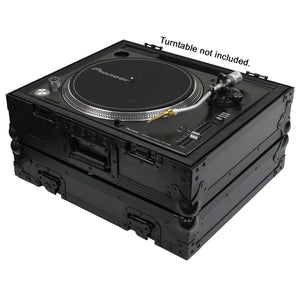 Odyssey Gear FZ1200BL Black Label Turntable Flight Case; 18" W x 15.25" D x 3" H-Easy Music Center