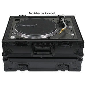 Odyssey Gear FZ1200BL Black Label Turntable Flight Case; 18" W x 15.25" D x 3" H-Easy Music Center