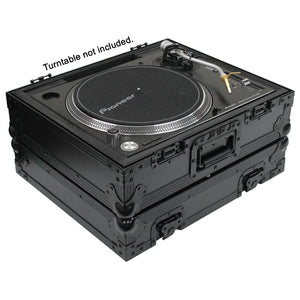 Odyssey Gear FZ1200BL Black Label Turntable Flight Case; 18" W x 15.25" D x 3" H-Easy Music Center