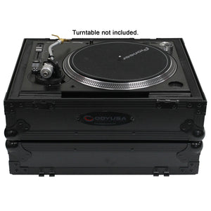 Odyssey Gear FZ1200BL Black Label Turntable Flight Case; 18" W x 15.25" D x 3" H-Easy Music Center