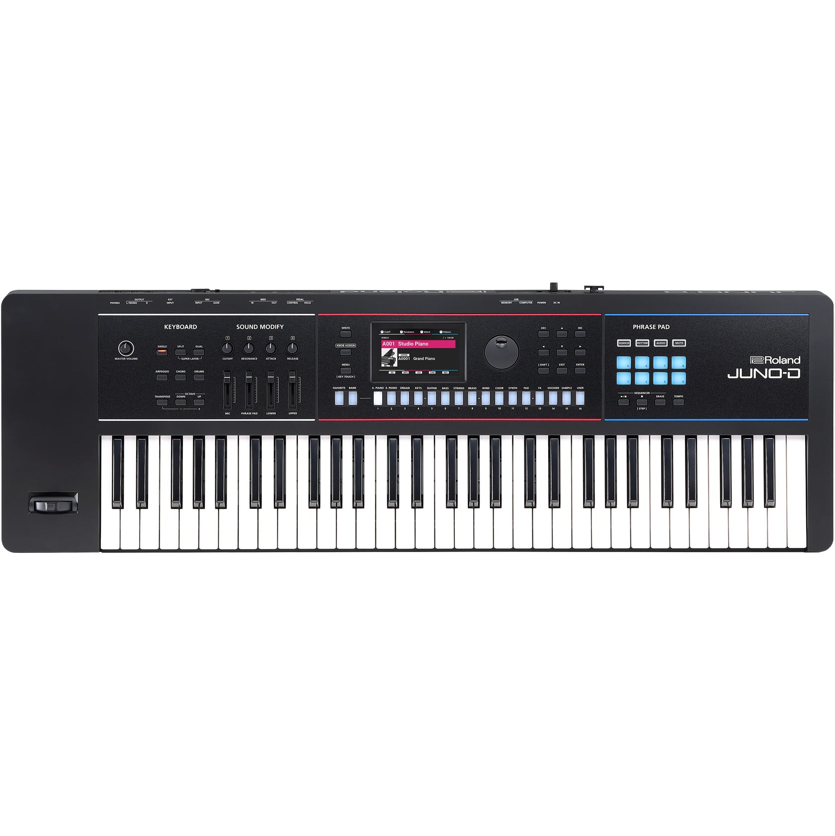 鍵盤楽器 Roland JUNO-D6 Roland JUNO-D6 61-Key Keyboard Synthesizer – Easy Music Center