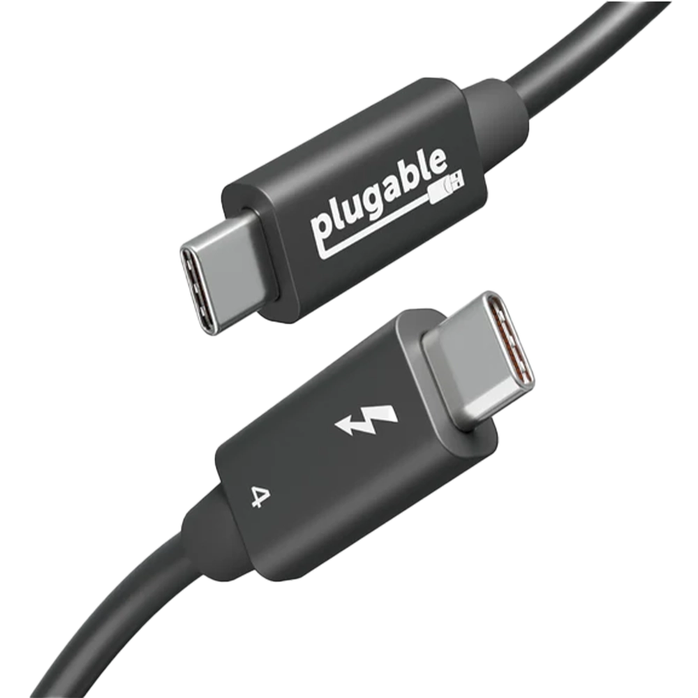 Plugable TBT4-240W-1M Thunderbolt 4 Cable [Certified] - 40GBPS, 240W Charging, 1m (3.2ft), 5A-Easy Music Center