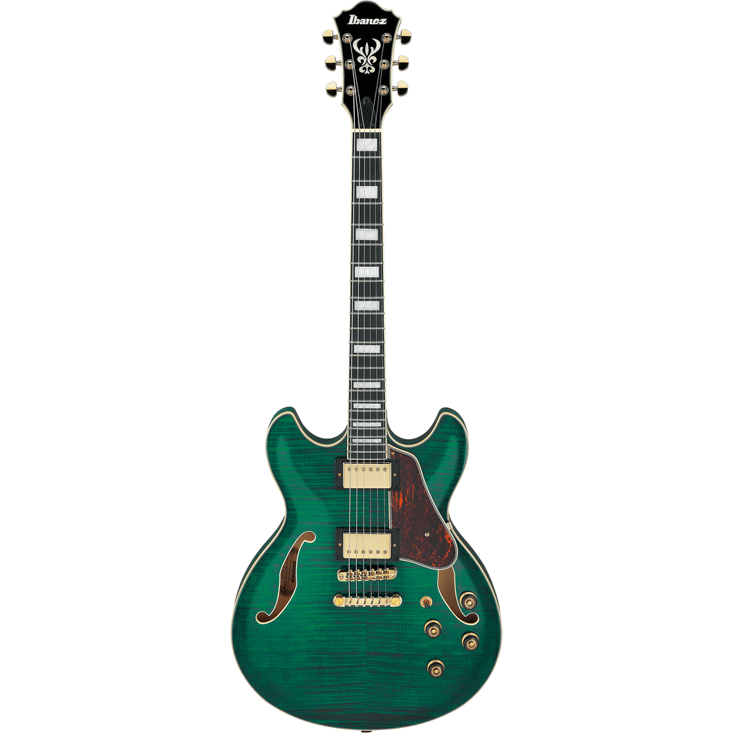 Ibanez AS93FMTMG Artcore Expressionist Semi-Hollow, HH, Super 58 PU, Transparent Moss Green-Easy Music Center