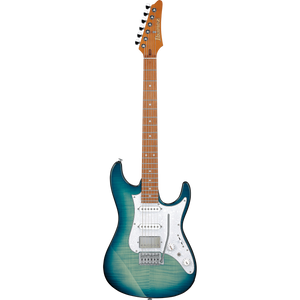 Ibanez AZ22S1FTXB AZ Standard, 24 Fret, HSS, w/ Trem, Roated MN, Locking Tuners, Transparent Turquoise Burst-Easy Music Center