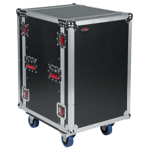 Gator G-TOUR-16U-CAST, ATA Wood Flight Rack Case, 16U, 17" Deep, with Casters-Easy Music Center