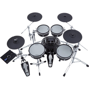 Roland VAD307 5-piece Shallow Shell, Thin Cymbals, TD-17 Sound Module - Black Wrap-Easy Music Center