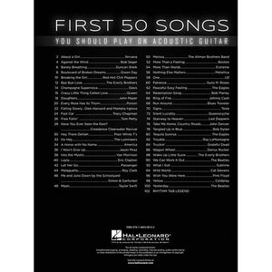 Hal Leonard HL00131209 First 50 Songs You Should Play on Acoustic Guitar-Easy Music Center