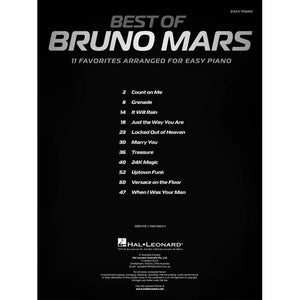 Hal Leonard HL00221887 Best of Bruno Mars, Easy Piano Personality-Easy Music Center