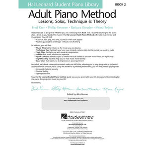 Hal Leonard HL00296480 Adult Piano Method - Book 2 with CD-Easy Music Center