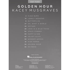 Hal Leonard HL00350622 Kacey Musgraves - Golden Hour, Easy Piano Personality-Easy Music Center