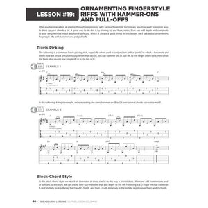 Hal Leonard HL00696456 100 Acoustic Lessons-Easy Music Center
