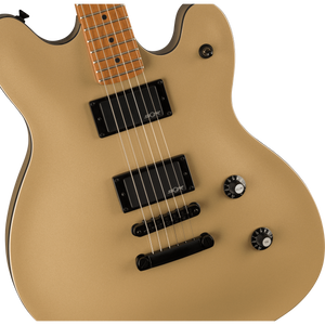 Squier 037-0471-544 Contemporary Active Starcaster, Roasted Maple FB, Shoreline Gold-Easy Music Center