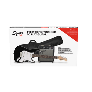 Squier 037-1823-006 Strat Pak 10G Black, Laurel Fretboard-Easy Music Center