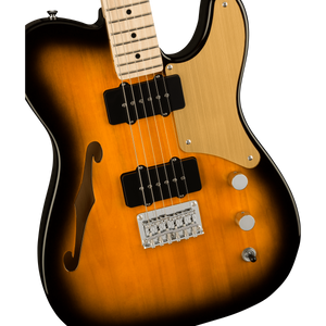 Squier 037-7020-503 Paranormal Cabronita Thinline Tele, MN, Gold Anodized PG, 2-Color Sunburst-Easy Music Center