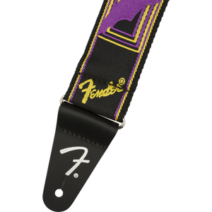 Fender 099-0681-306 Neon Monogram Strap, Purple/Yellow-Easy Music Center