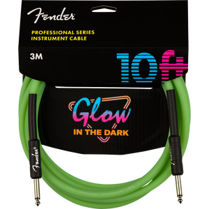 Fender 099-0810-119 Professional 10' Glow-In-The-Dark Cable, Green-Easy Music Center