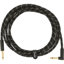 Load image into Gallery viewer, Fender 099-0820-090 Deluxe Black Tweed 10&#39; Angled Instrument Cable-Easy Music Center

