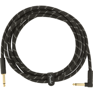 Fender 099-0820-090 Deluxe Black Tweed 10' Angled Instrument Cable-Easy Music Center