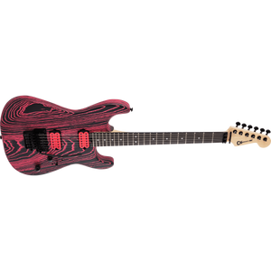 Charvel 297-5001-521 Pro-Mod San Dimas Style 1 Electric Guitar, HH, Floyd Rose, Ebony Fretboard - Neon Pink Ash-Easy Music Center