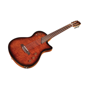 Cordoba STAGE-GUITAR Fully Hollow Thin Body Classical Guitar w/ Electroncis, Flame Maple Top, Solid Mah b/s-Easy Music Center
