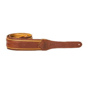 Taylor 4123-25 K Series - Spring Vine 2.5" Leather Guitar Strap, Brown-Easy Music Center