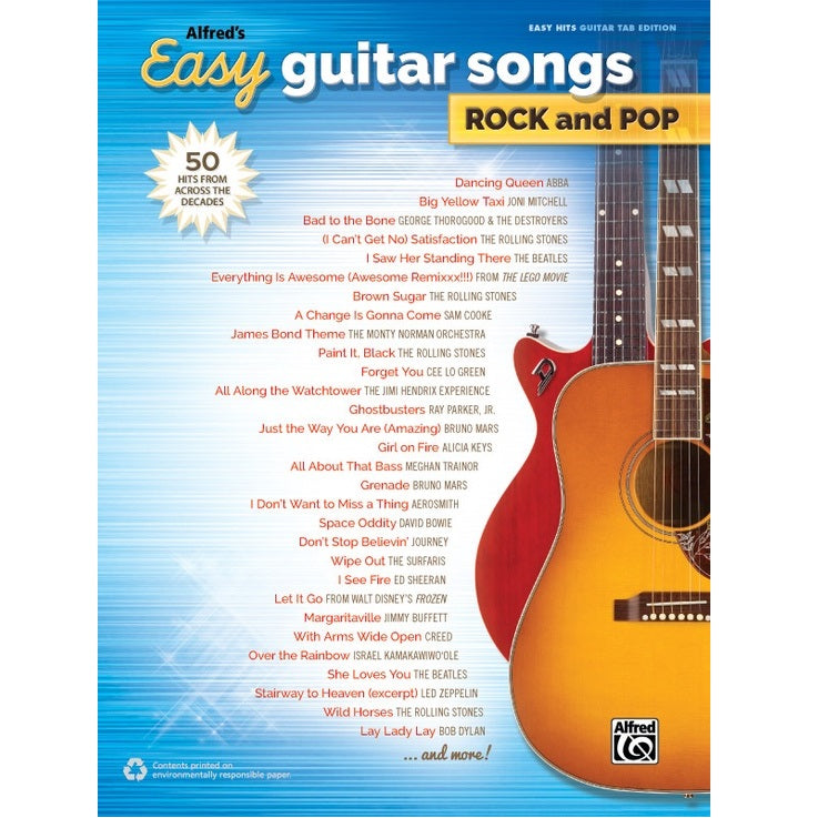 Alfred A-44725 Alfred's Easy Guitar Songs: Rock and Pop-Easy Music Center