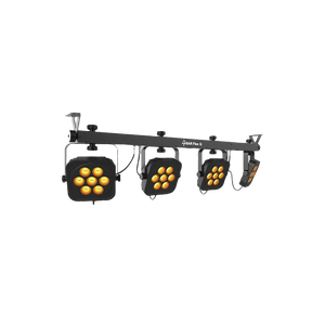 Chauvet 4BARFLEXQ RGBA 4 Wash Light System Carrying Case, Footswitch, and IRC-6 Remote-Easy Music Center