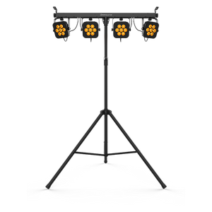 Chauvet 4BARQUADILS RGBA 4 Wash Light System w/ILS, Includes Stand, Carrying Case, and Pedal-Easy Music Center