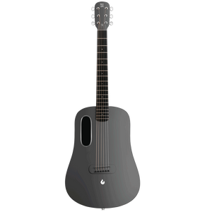 Lava Music BLUE-LAVA-BLACK Blue Lava Touch 36" HPL Acoustic-Electric Smart Guitar w/ Lite Bag, Midnight Black-Easy Music Center