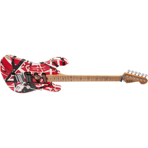 EVH 510-7900-503 Frankie Electric Guitar, Maple Fingerboard, Red w/ Black Stripes Relic-Easy Music Center