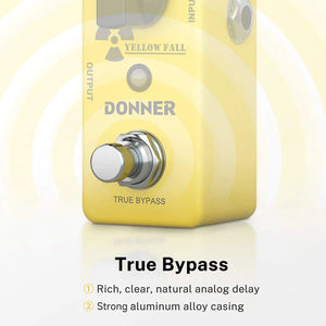 donner delay pedal Donner EC748 Yellow Fall Delay Pedal – Easy Music Center