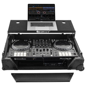Odyssey 810271 Industrial Board Glide Style 1U Case w/ Wheels - Custom Fit for DDJ-1000-Easy Music Center
