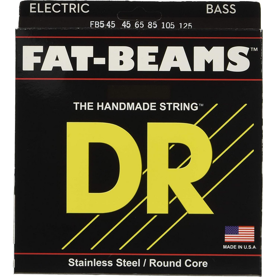 DR Strings FB5-45 Fat-Beam Bass Strings 5st 45-125, Medium Scale-Easy Music Center