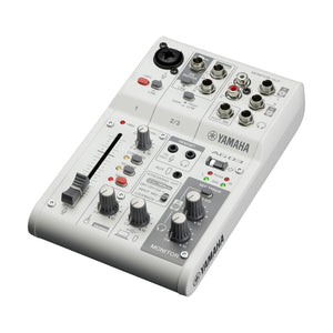 Yamaha AG03MK2W 3-Channel Mixer/USB Audio Interface for iOS/MAC/PC, White-Easy Music Center