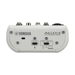 Yamaha AG03MK2W 3-Channel Mixer/USB Audio Interface for iOS/MAC/PC, White-Easy Music Center