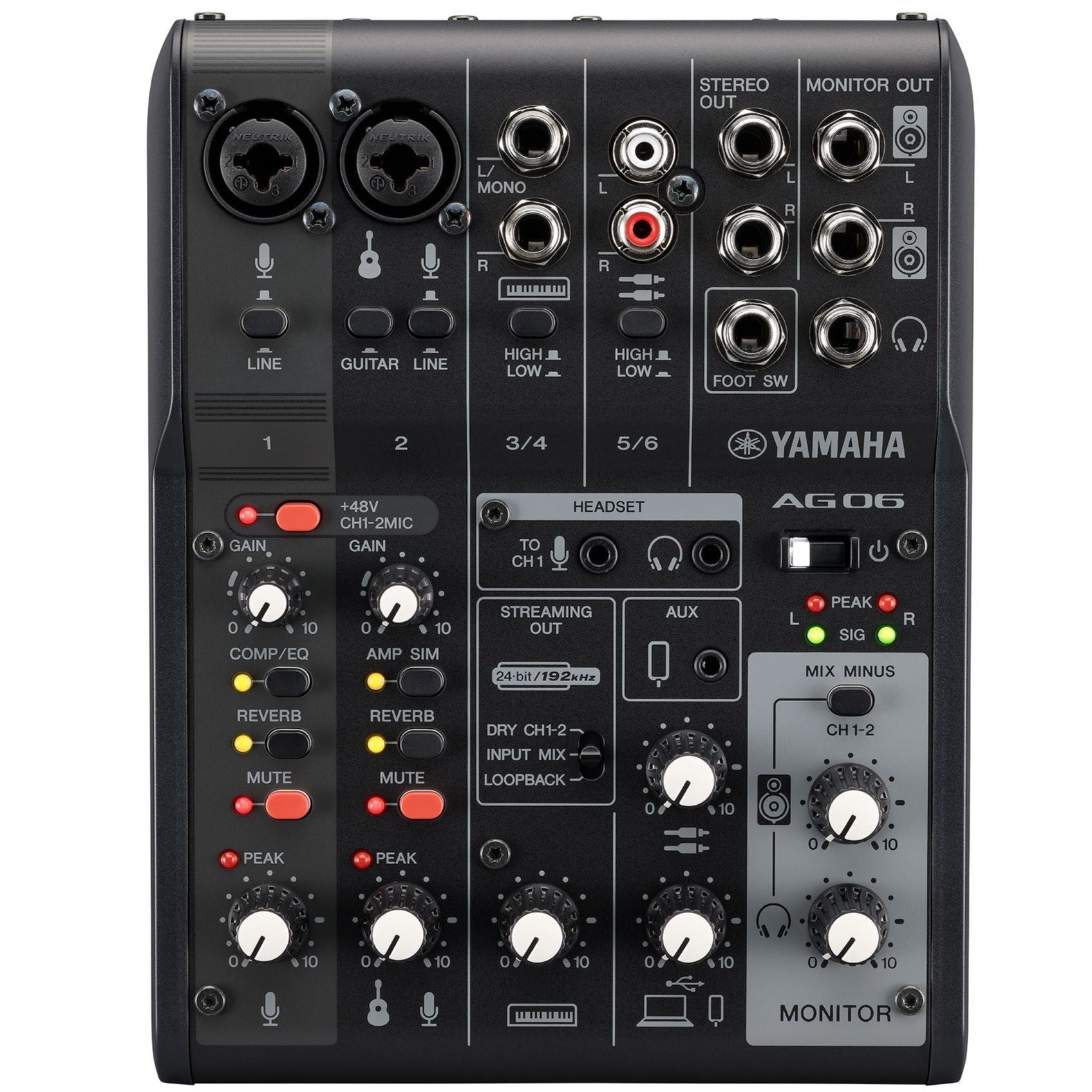 Yamaha AG06MK2B 6-Channel Mixer/USB Audio iOS/MAC/PC, Bl – Easy Music Center