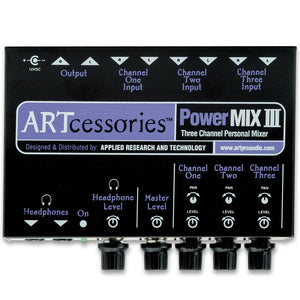 ART PWRMIX-3 3 Channel ¼” Stereo Mini Mixer-Easy Music Center