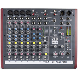 Allen & Heath ZED-10FX 4 Mono Mic/Line + 2 Active D.I. + 3 stereo line inputs, FX,-Easy Music Center