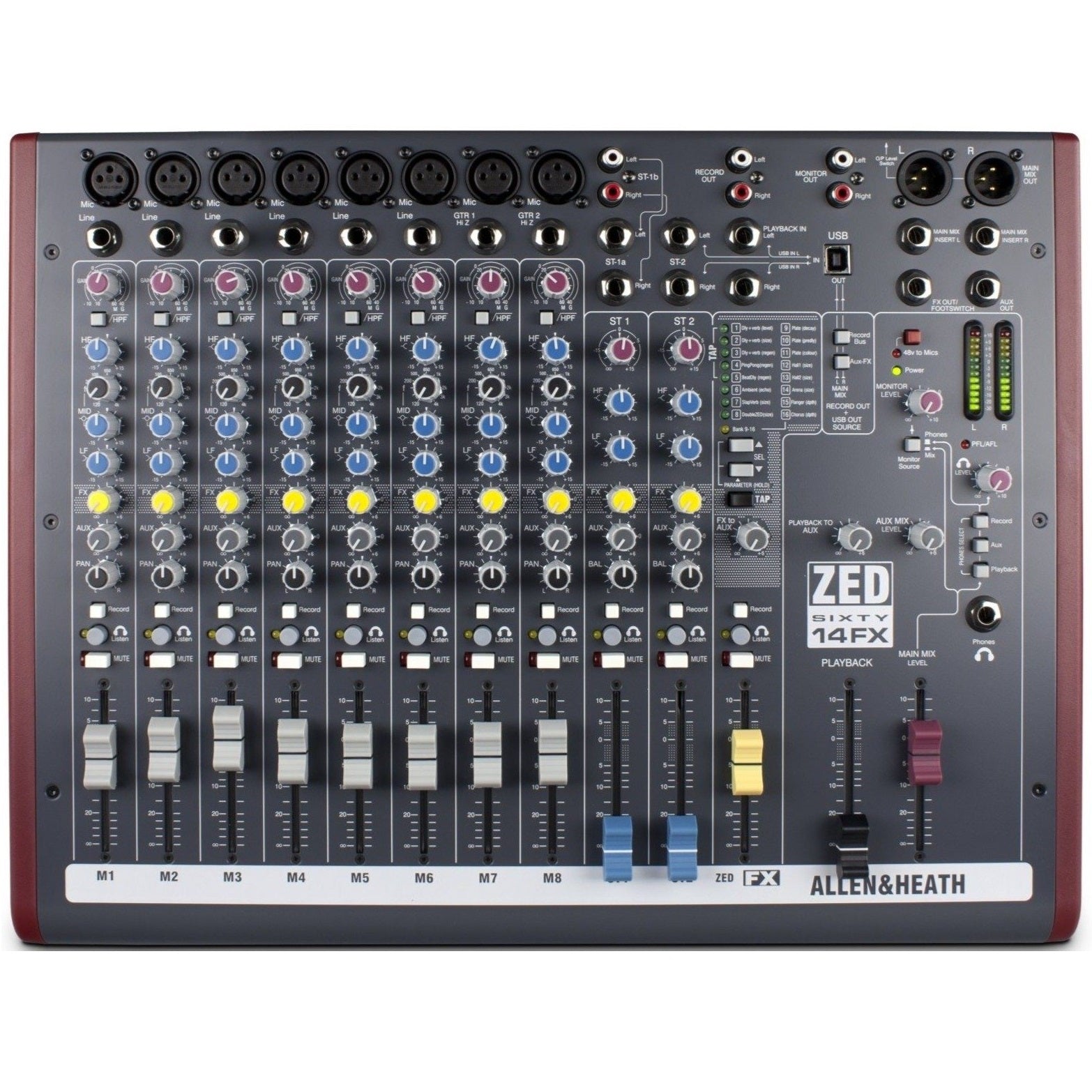 Allen & Heath ZED60-14FX 14 Channel (8XLR) Analog Mixer with FX
