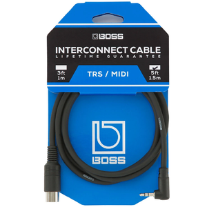 Boss BMIDI-5-35 Angled 3.5 mm TRS to 5-pin male MIDI Cable-Easy Music Center