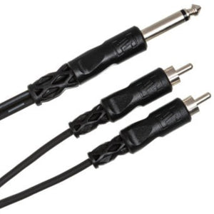 Hosa CYR-102 1/4 in TS to Dual RCA Y-Cable, 2 m-Easy Music Center