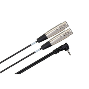 Hosa CYX-405F Camcorder Microphone Cable, Dual XLR3F to Right-angle 3.5 mm TRS, 5 ft-Easy Music Center