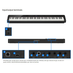 Casio PX-S3100BK 88-Key Slim Digital Console Piano, Black-Easy Music Center