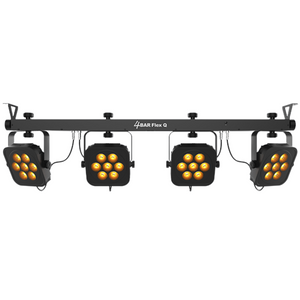 Chauvet 4BARFLEXQ RGBA 4 Wash Light System Carrying Case, Footswitch, and IRC-6 Remote-Easy Music Center