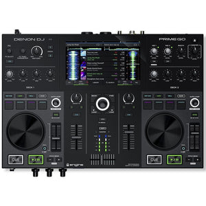 Denon PRIMEGO 2-Deck Rechargeable Smart DJ Console with 7-inch Touchscreen-Easy Music Center